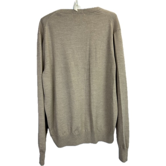 Fairway & Greene Italian Merino Wool Men’s V-Neck Beige Long Sleeve Golf… - Picture 3 of 6